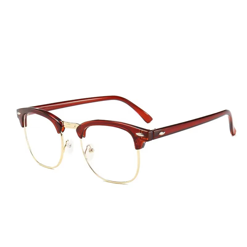 Men Retro Anti-Blue Light Glasses Classic Vintage Half Frames anti Blue Light Blocking Computer Eyeglasses for Women Accessory