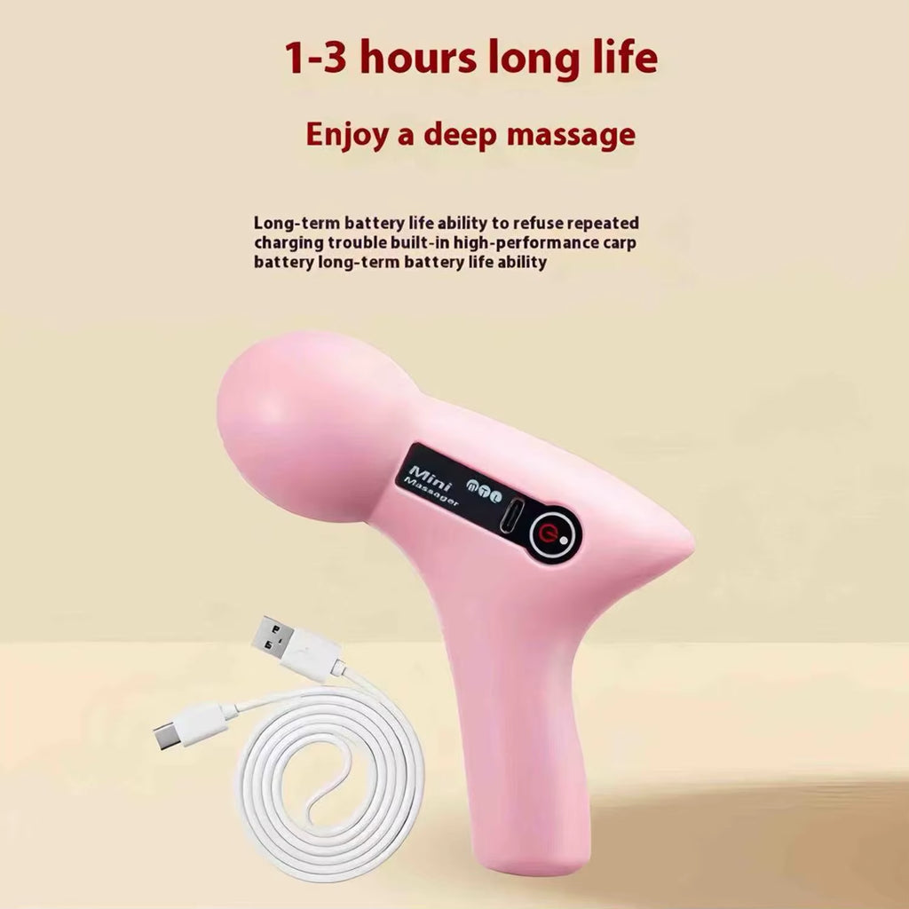 Mini Massage Massage LCD Screen 6 Heads Gun Muscle Massager Portable Electric Fascia Gun for Neck Foot Body Fascia Gun