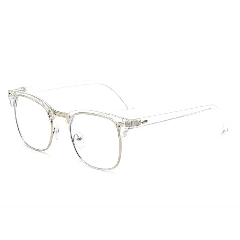Men Retro Anti-Blue Light Glasses Classic Vintage Half Frames anti Blue Light Blocking Computer Eyeglasses for Women Accessory