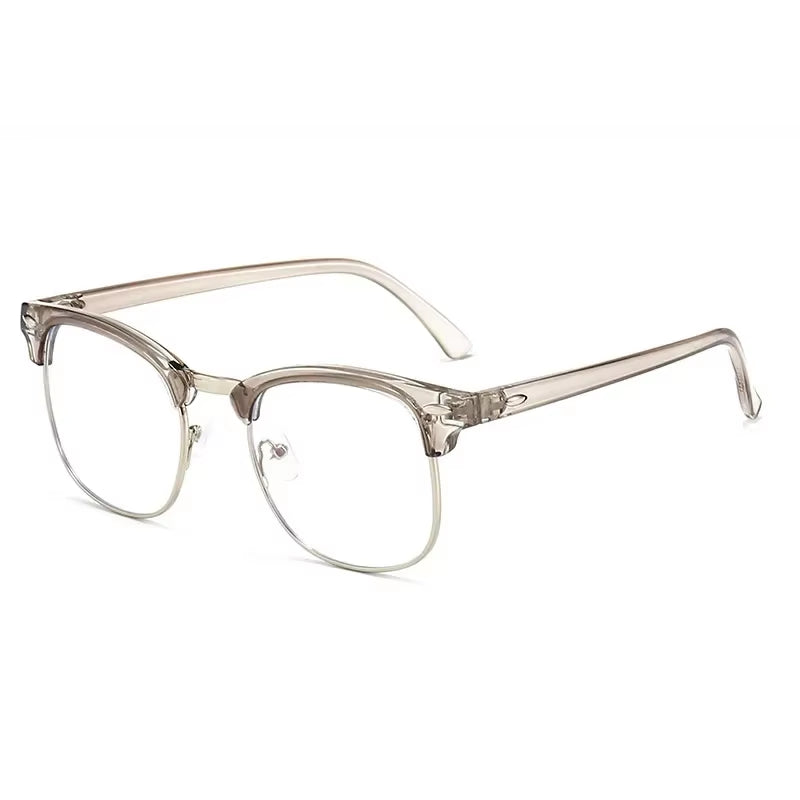 Men Retro Anti-Blue Light Glasses Classic Vintage Half Frames anti Blue Light Blocking Computer Eyeglasses for Women Accessory