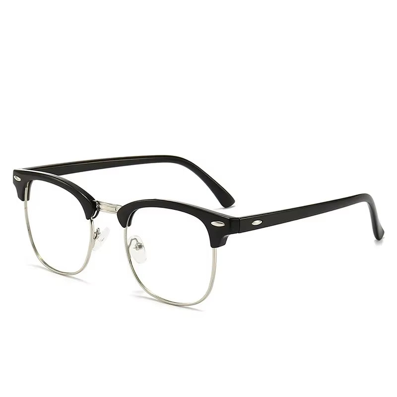 Men Retro Anti-Blue Light Glasses Classic Vintage Half Frames anti Blue Light Blocking Computer Eyeglasses for Women Accessory