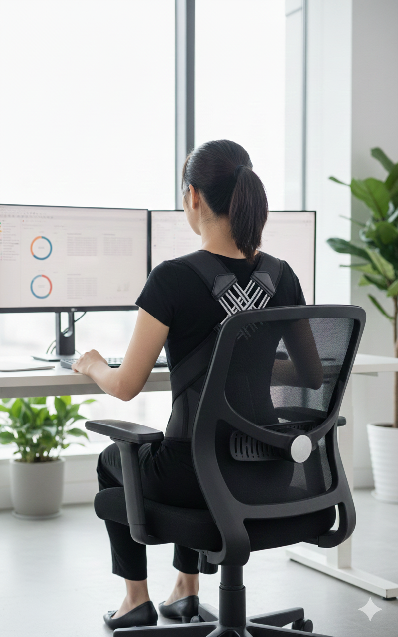 Posture Corrector Back Brace – Adjustable Spine Support for Neck, Shoulders & Upper Back