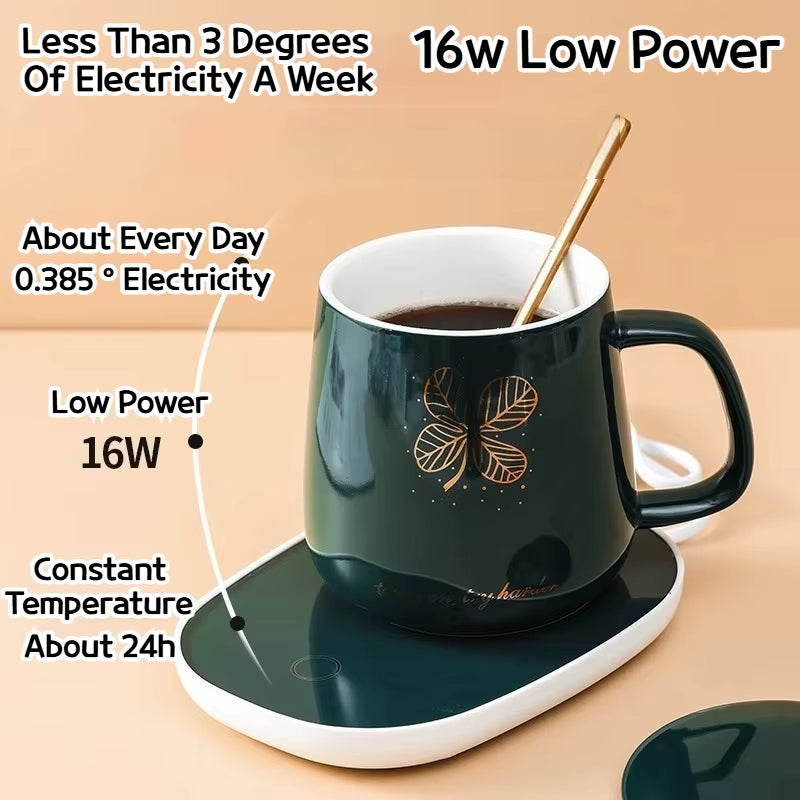 Electric Mug Warmer Heating Coaster 55°C for Coffee and Milk Tea Thermostatic Pad Heating Mat for Kitchen Use Beverage Heating