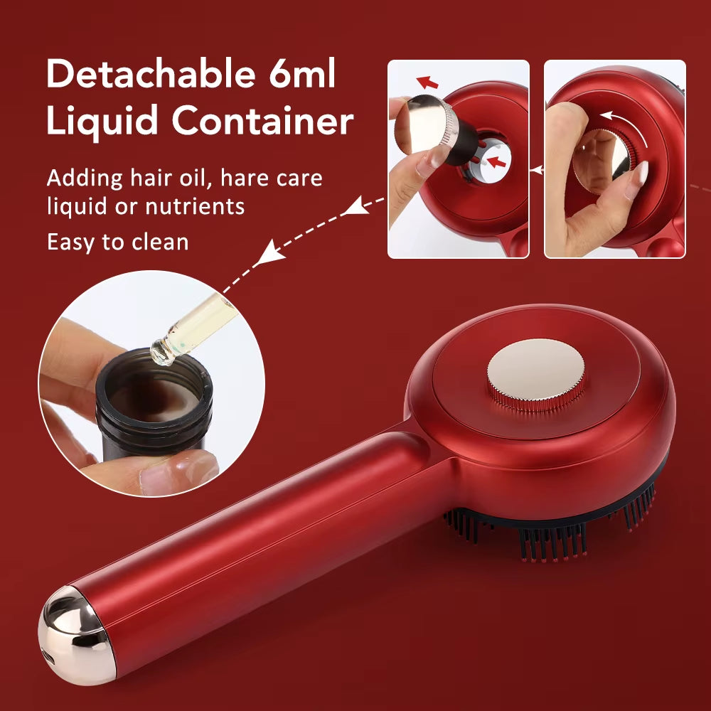 Electric Scalp Massage Comb Blue Red LED Light Therapy EMS Scalp Massager Anti-Hair Loss Oil Applicator Hair Massage Brush