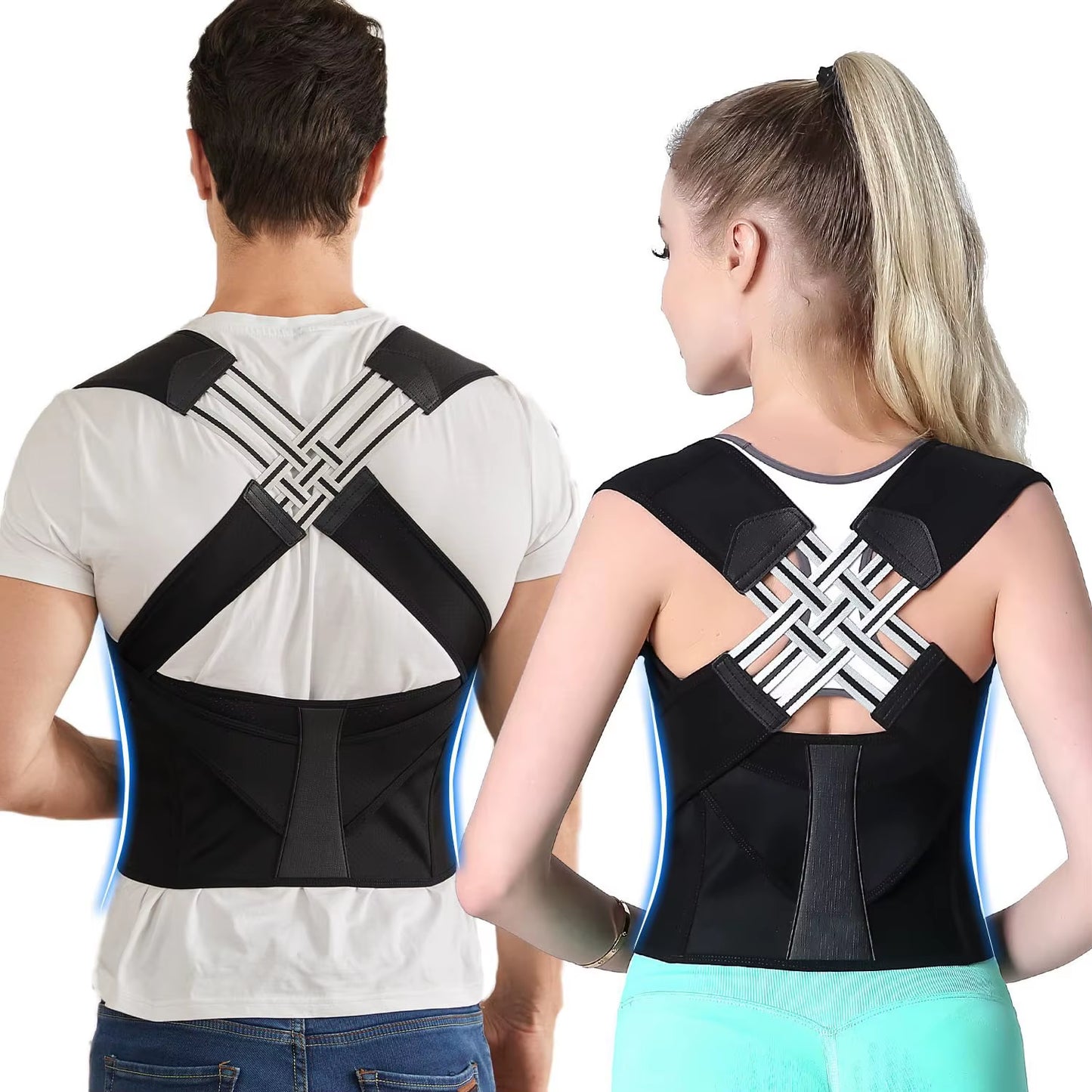 Adjustable Back Posture Corrector Back Support Shoulder Pain Rehabilitation Posture Corrector for Men and Women Gym Offices