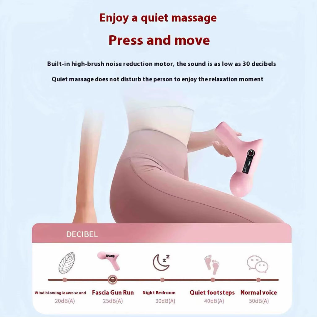 Mini Massage Massage LCD Screen 6 Heads Gun Muscle Massager Portable Electric Fascia Gun for Neck Foot Body Fascia Gun
